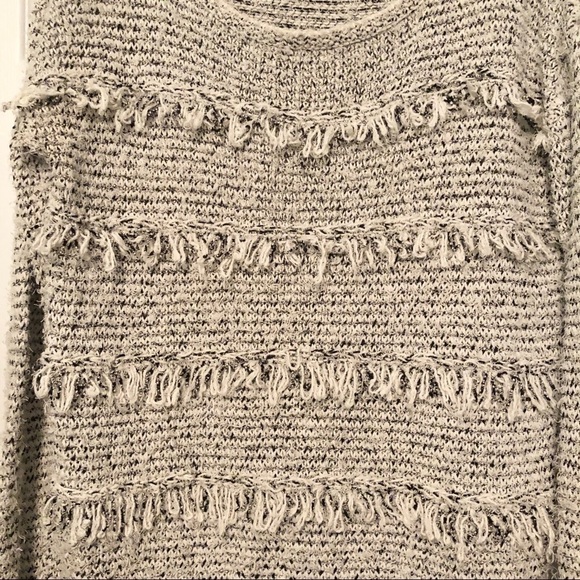 JOIE Camille Grey Fringe Cotton Blend Knit Sweater Small - Picture 5 of 8